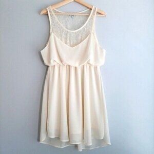 KISMET Ivory Lined Tank Mini Dress Ivory Sz M